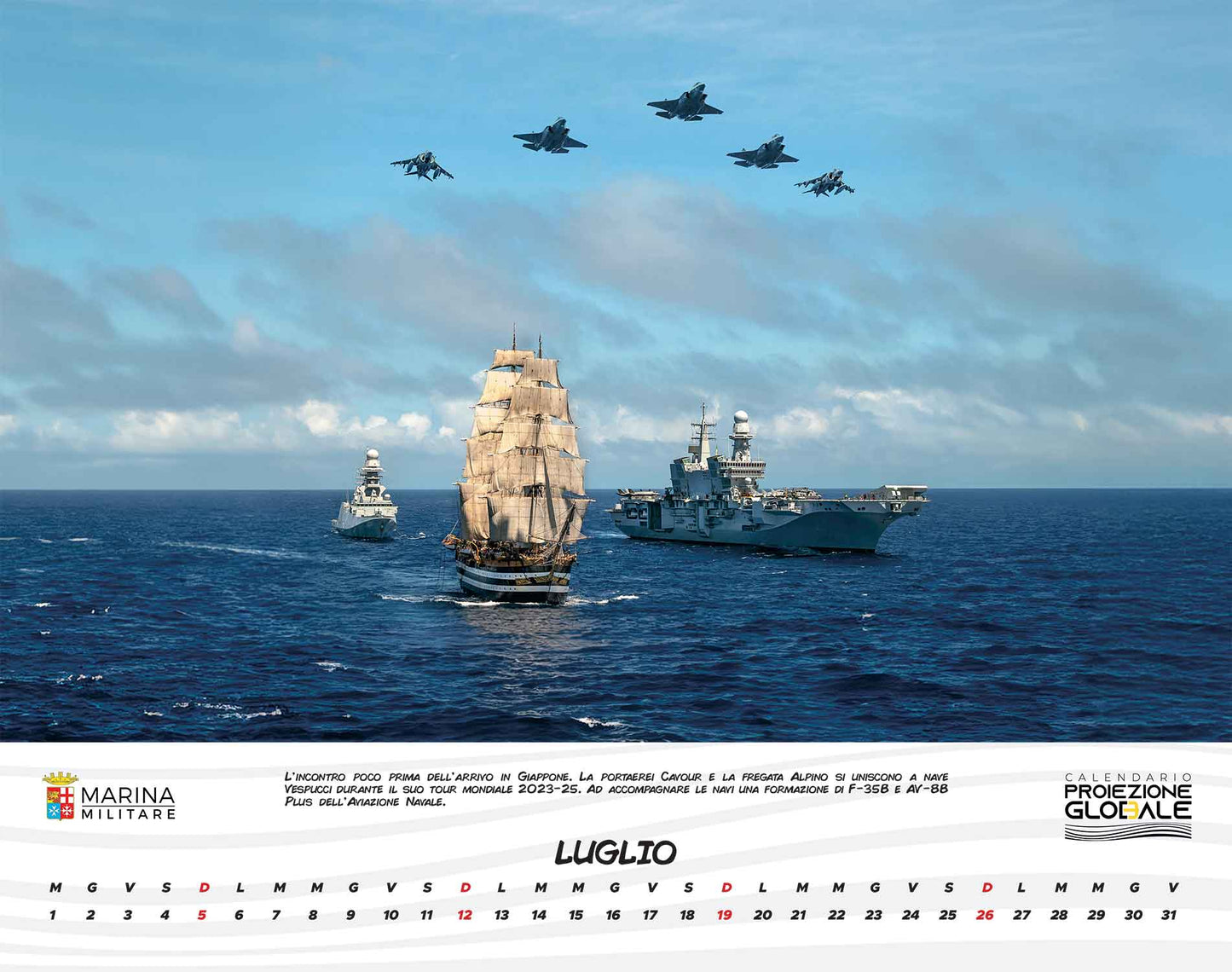 Calendario Marina Militare 2026 - da parete. Proiezione globale