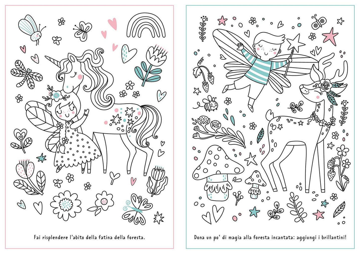 Foresta incantata. Colora con i glitter