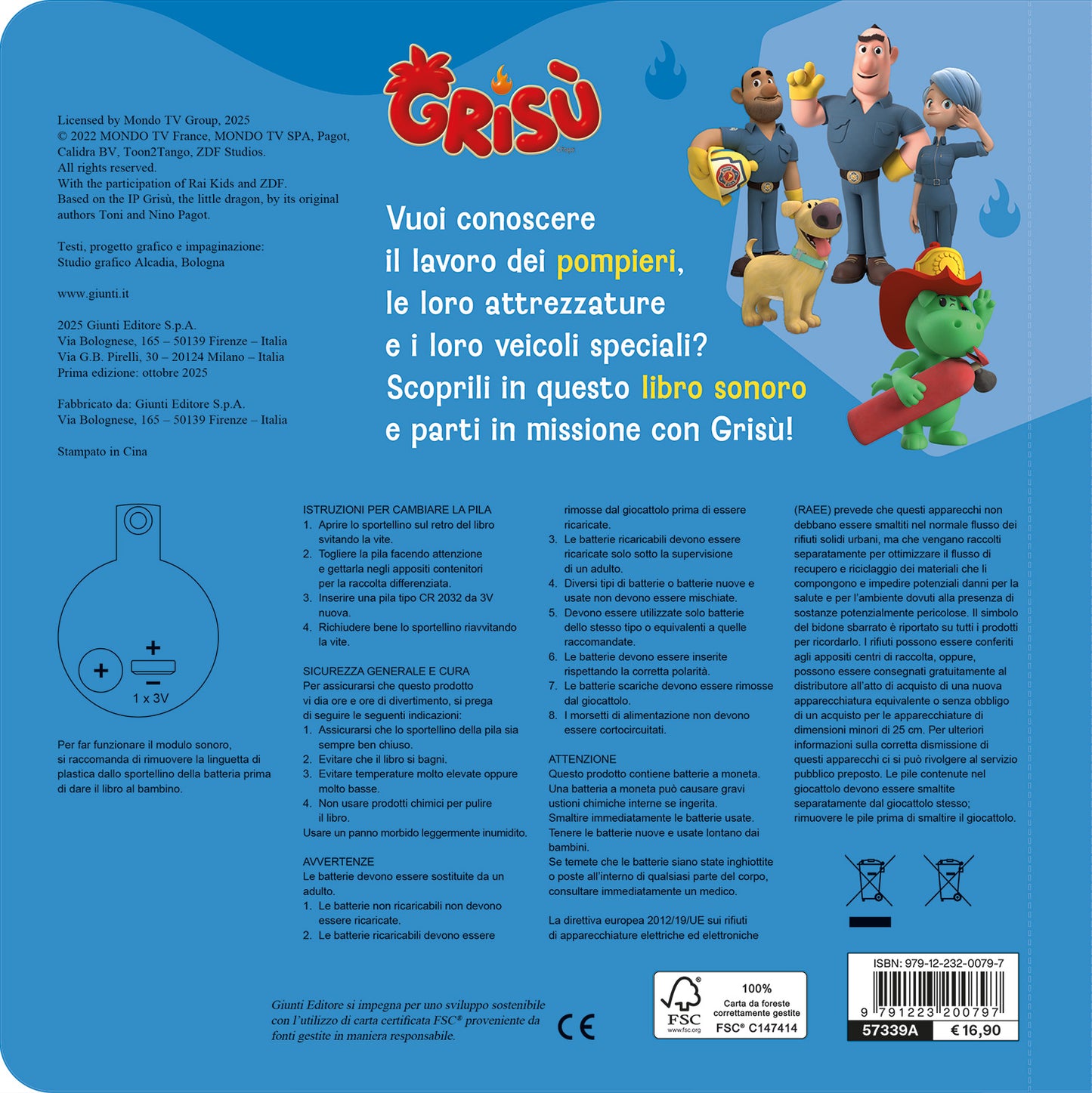 Grisù. Manuale del pompiere. Libro sonoro