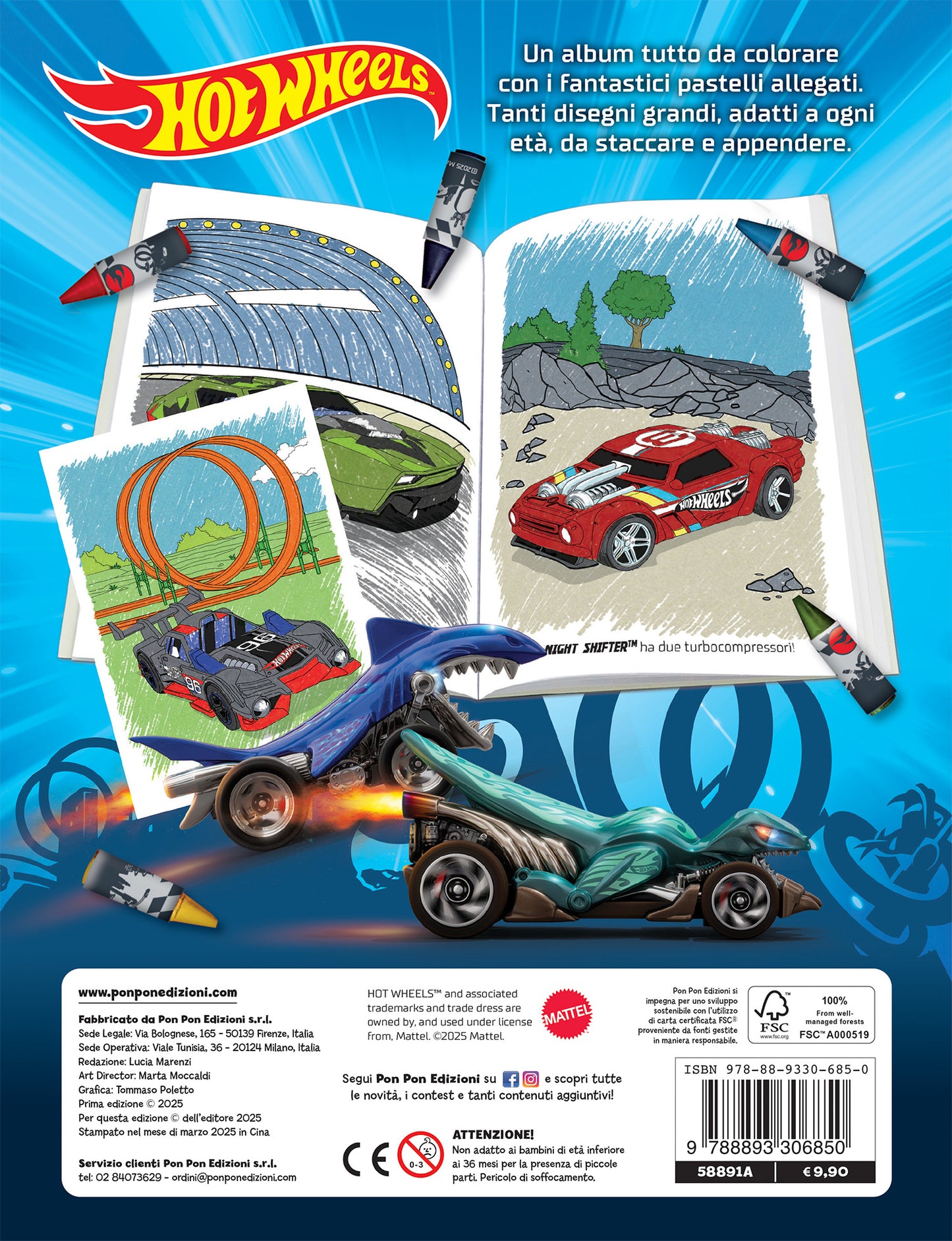Hot Wheels. Il mio album pastello. Gare a colori