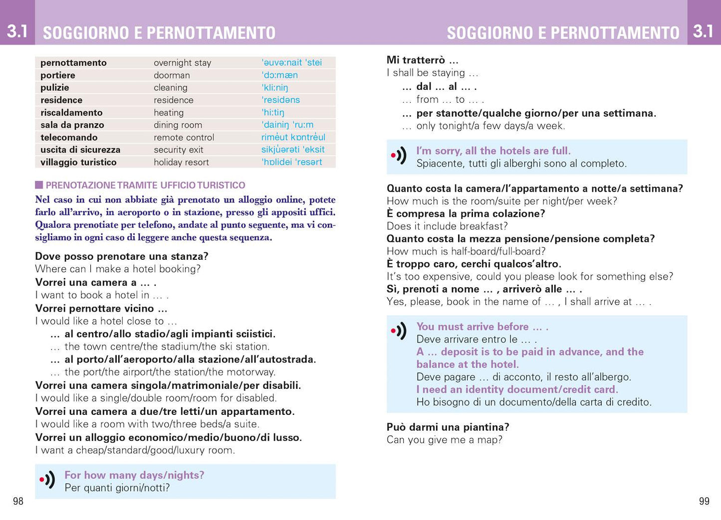 INGLESE PER VIAGGIARE. Frasario/Dizionario
