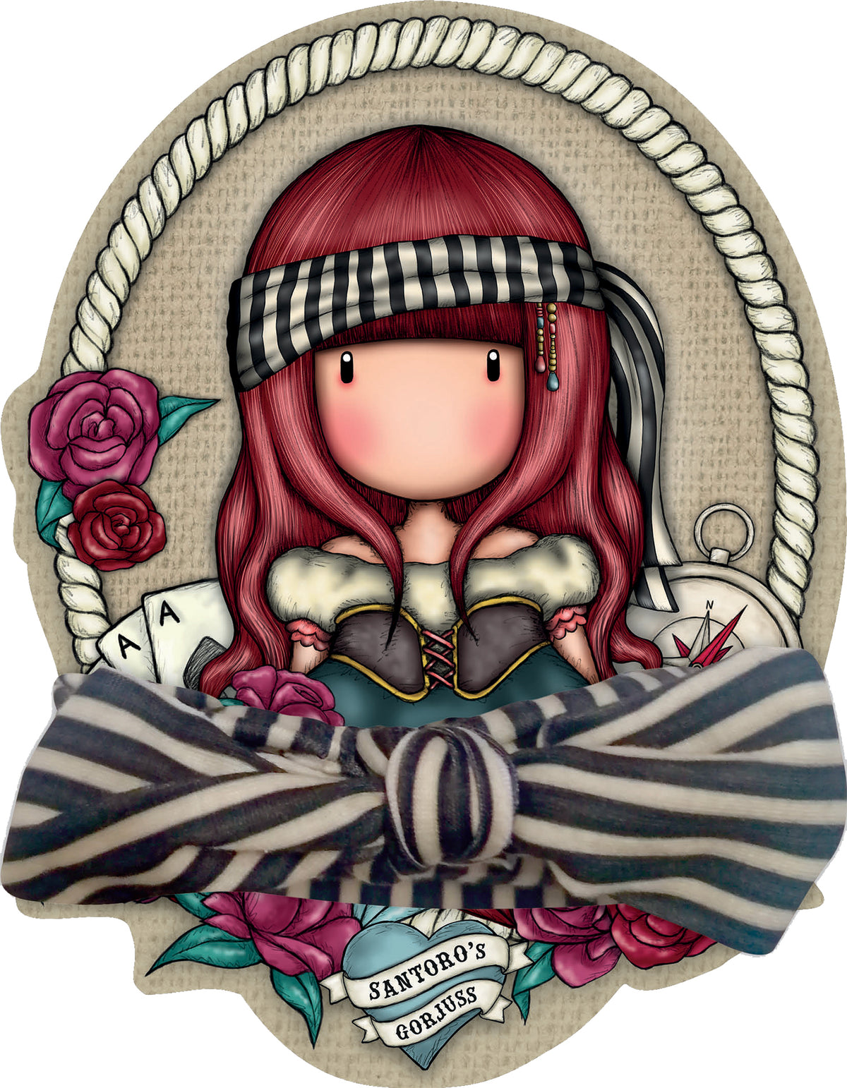Gorjuss. Sticker & Color. Nel paese delle meraviglie + Bandana a righe