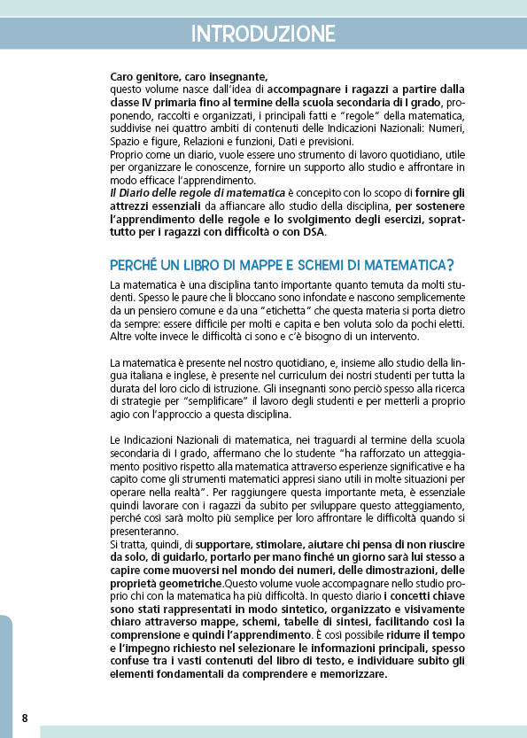 Il Diario delle regole di Matematica. Mappe, Schemi e tabelle