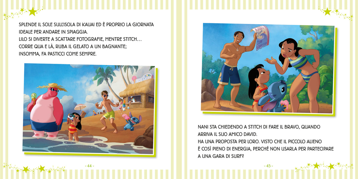 Stitch 7 Storie per la settimana. Scritto in stampatello maiuscolo - Che cosa combini, Stitch?