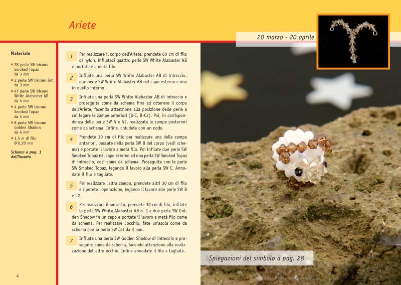 Creare gioielli: i Segni Zodiacali. Inserto degli schemi staccabile. Con cristalli Swarovski.