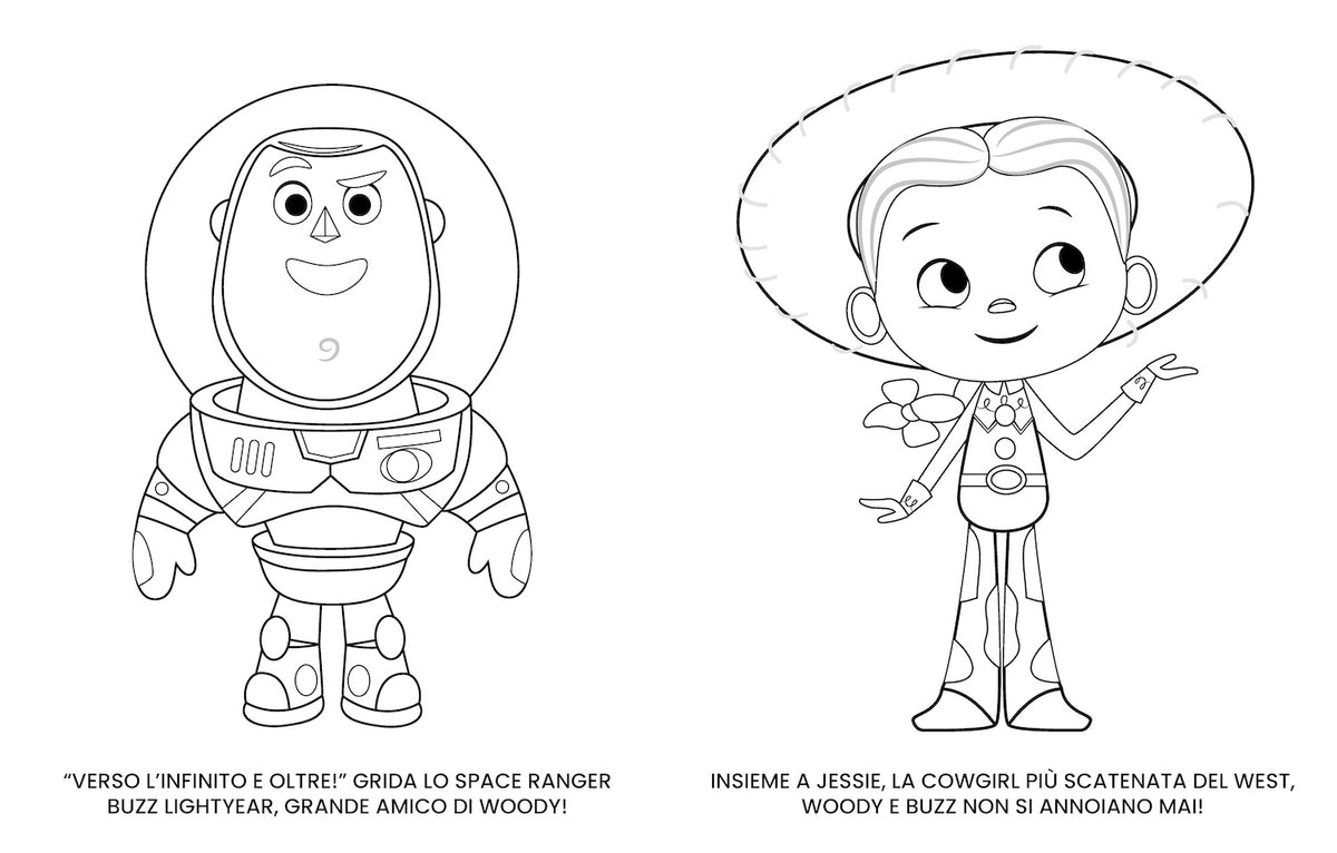 Toy Story Mini Staccattacca e colora Cute Stickers. Più di 60 adesivi
