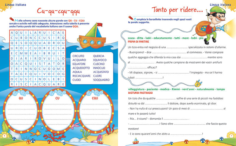 Leggo scrivo conto in vacanza - 8/9 anni. Attività di ripasso di italiano e matematica