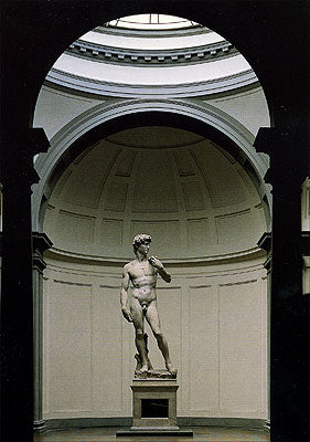 Cartolina. Firenze - Galleria dell'Accademia. Tribuna del David