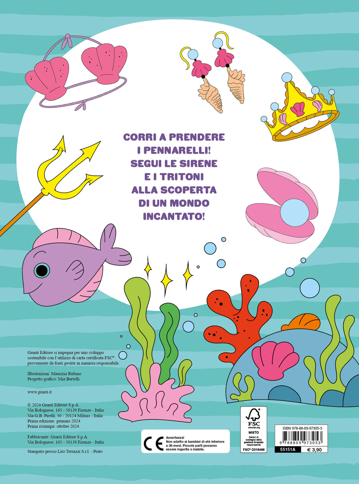 Colora e gioca con le sirene. Con stickers