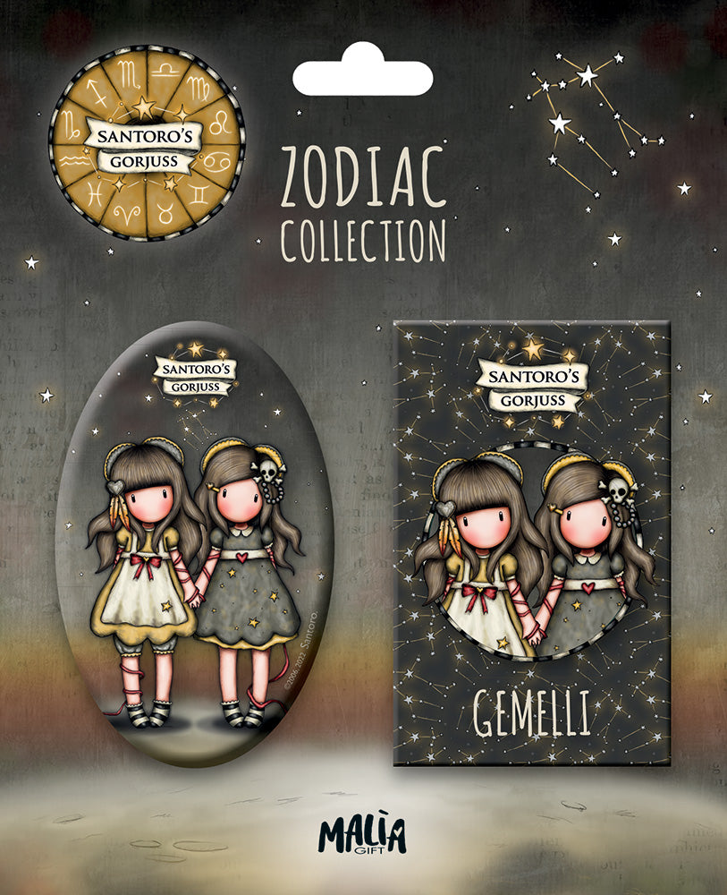 Gorjuss Zodiaco. Gemelli. Calamita e minibook