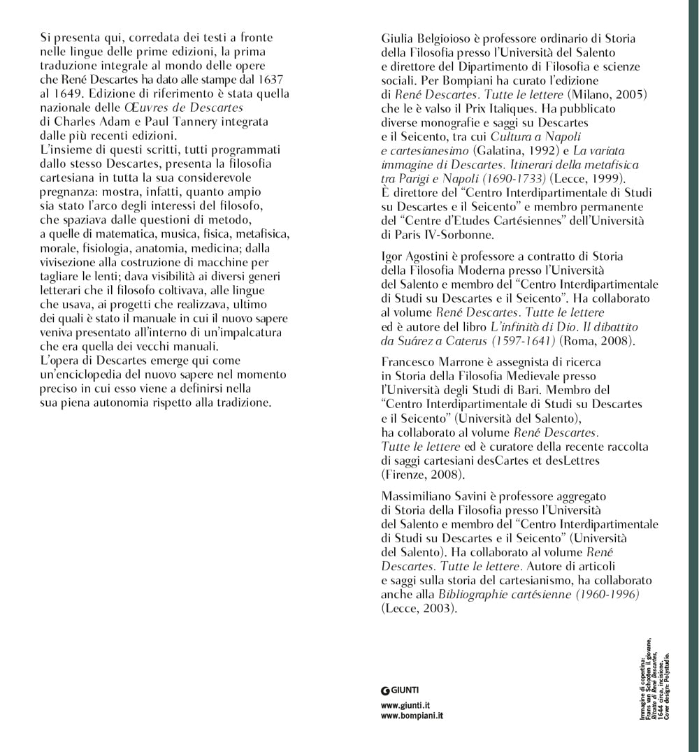 Opere 1637-1649. Testo francese e latino a fronte
