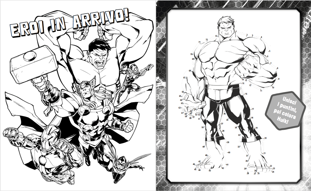 Avengers 5 in 1 attività da colorare. Con più di 60 adesivi
