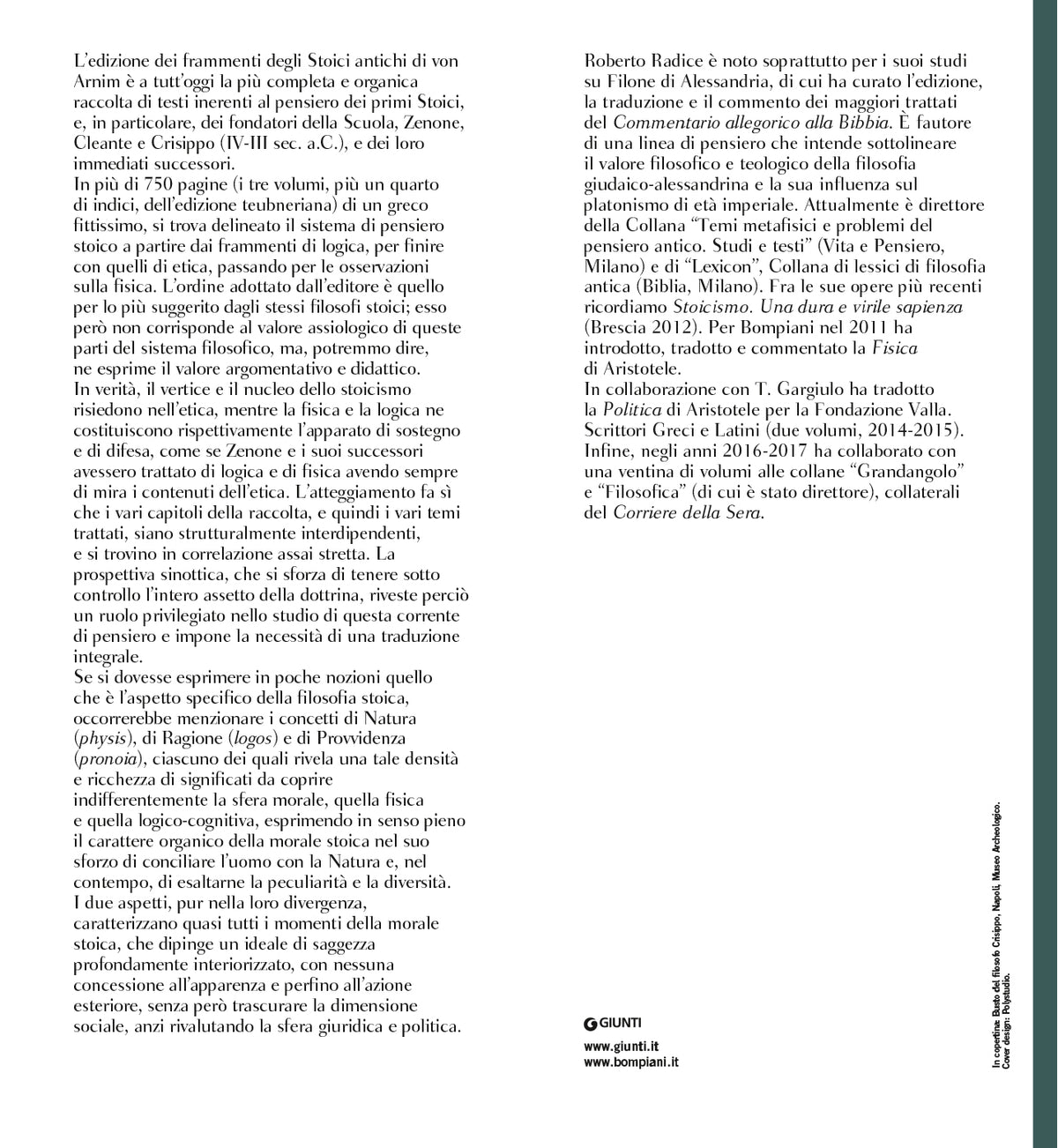Stoici antichi. Tutti i frammenti secondo la raccolta di Hans von Arnim. Testo greco a fronte