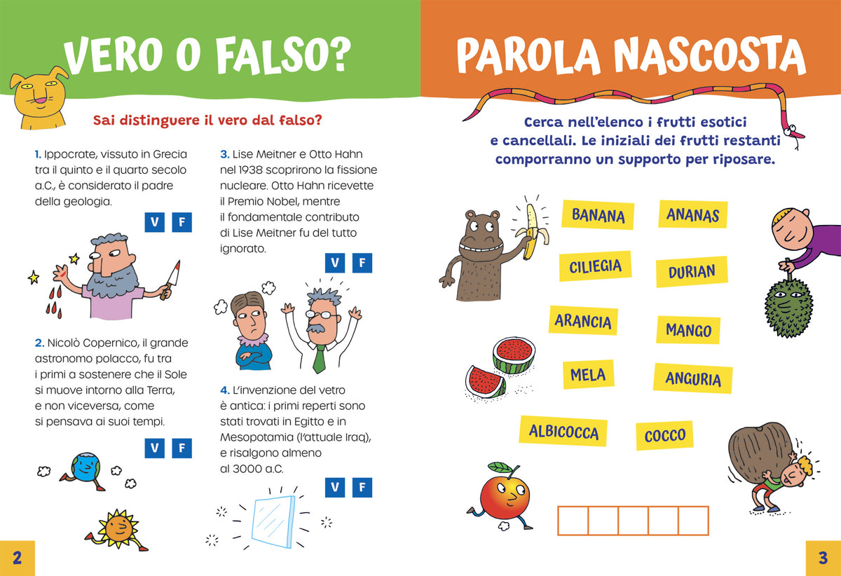 Scienza giochi e quiz per cervelli curiosi