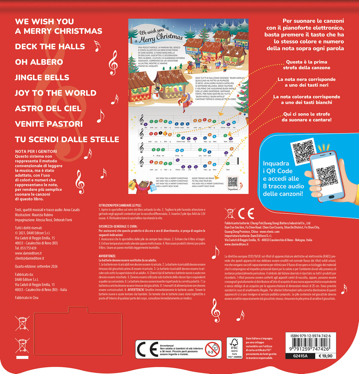 Il libro pianoforte di Natale. Con 8 famose canzoncine da leggere, cantare e suonare!