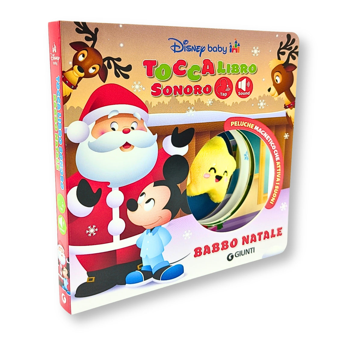 Babbo Natale Toccalibro sonoro Disney baby. Con stellina magnetica