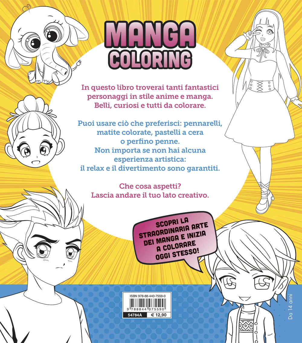 Manga Coloring. Fantastici personaggi in stile anime e manga da colorare