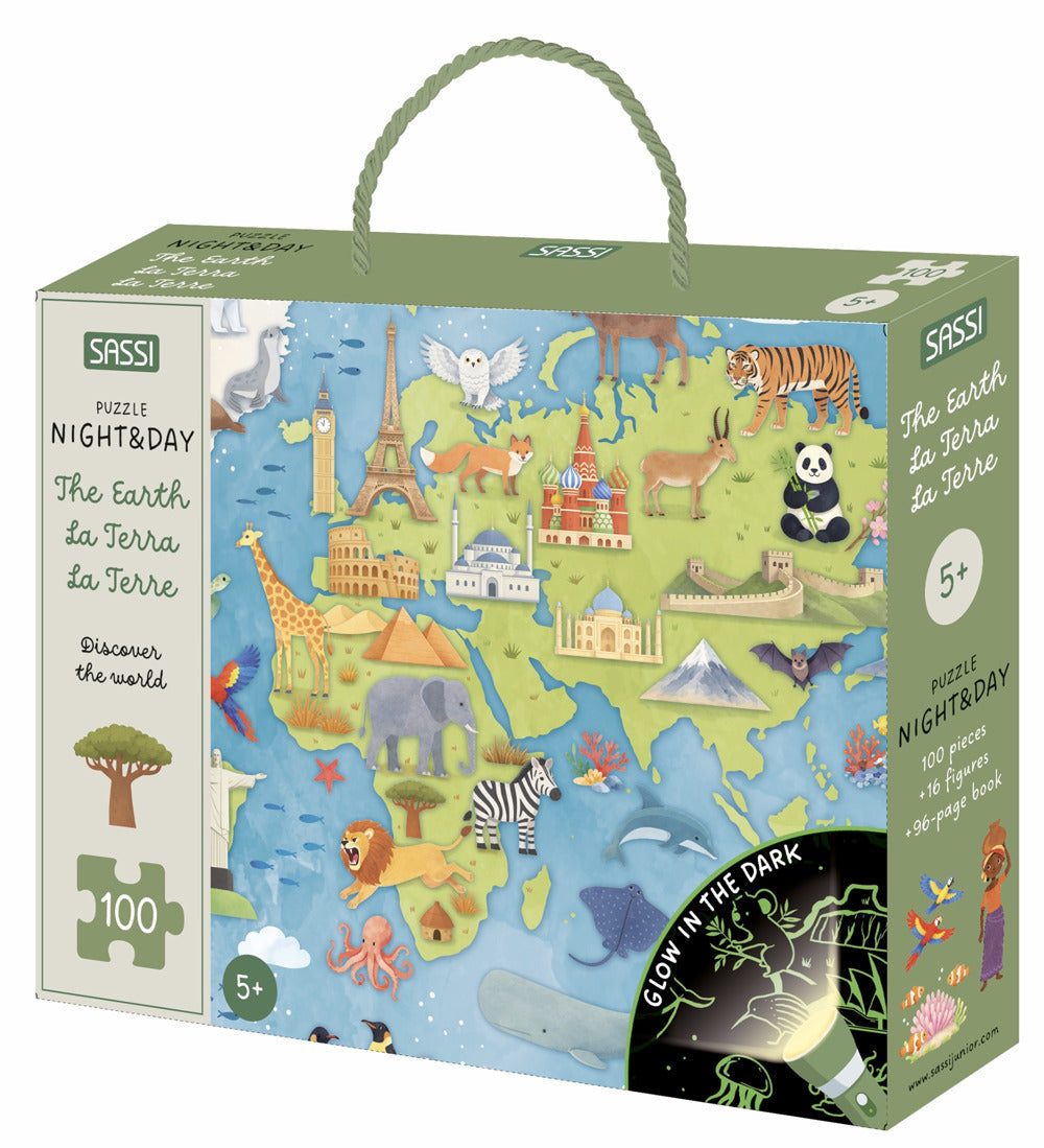 The Earth-La Terra-La Terre. Discover the World. Puzzle night & day