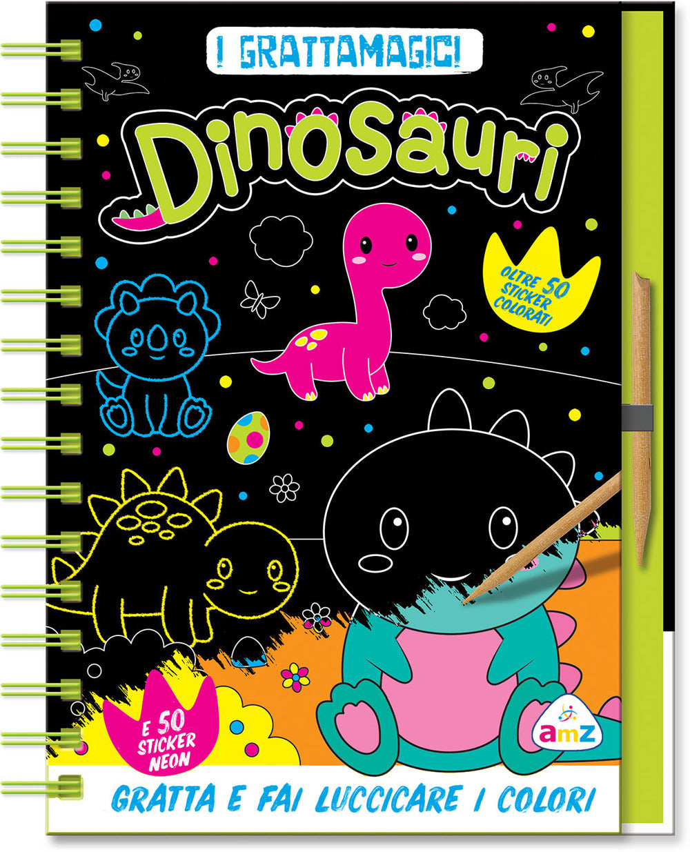 Dinosauri neon. I grattamagici