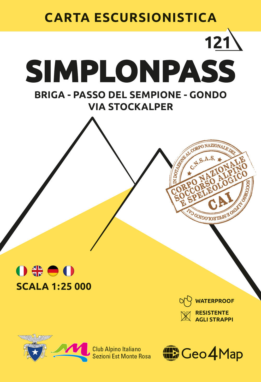 121. Simplonpass Briga – Passo Del Sempione – Gondo – Via Stockalper. Carta escursionistica 1:25.000