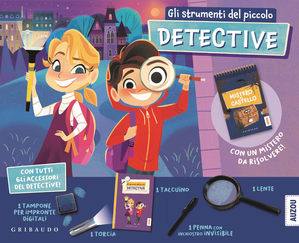 Gli strumenti del piccolo detective. Ediz. a colori. Con lente di ingrandimento. Con penna con inchiostro invisibile. Con taccuino. Con tampone. Con torcia.