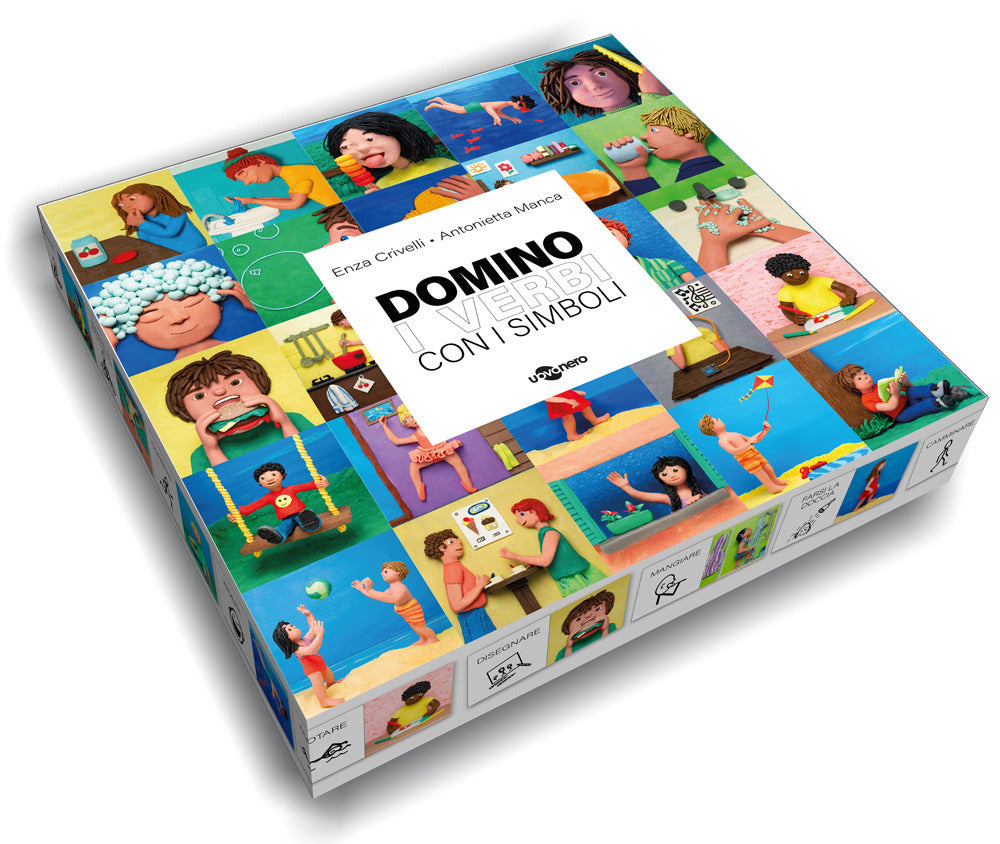 Domino i verbi con i simboli. Con 28 tessere.