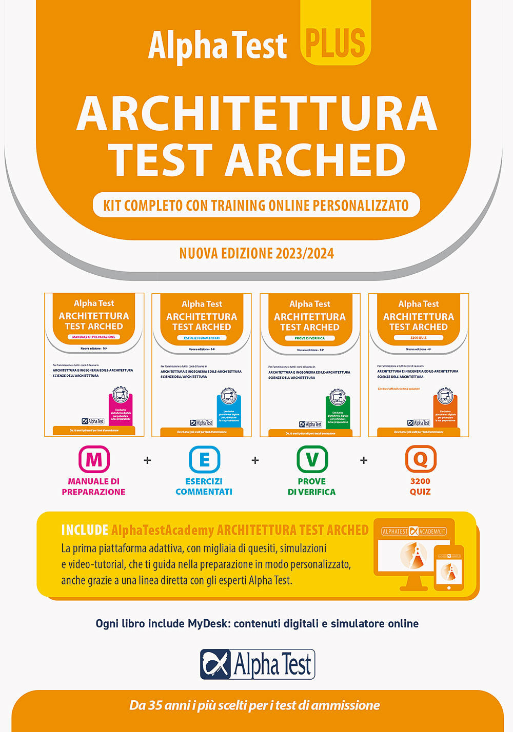 Alpha Test Plus Architettura. Kit completo di preparazione con training online personalizzato. Per l'ammissione a tutti i corsi di laurea in Architettura e Ingegneria Edile-Architettura, Scienze dell'architettura. Ediz. MyDesk. Con Contenuto digitale per