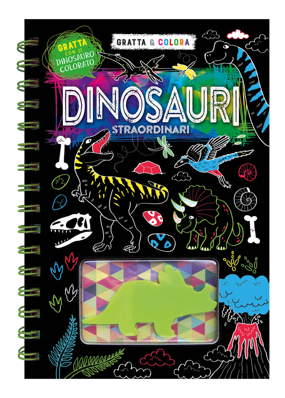 Dinosauri straordinari. Con sagoma in plastica per grattare.